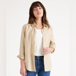 Quince Driftwood Linen Button-Up Blouse